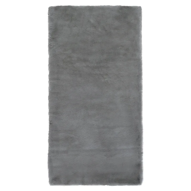 Χαλί Διαδρόμου Γούνινο (80x160) Βιοκαρπέτ Lapin Skin 04 Grey