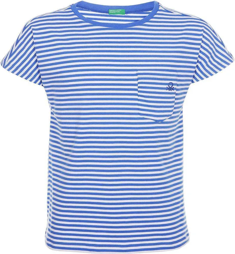 T-SHIRT BENETTON FUNZIONE GIRL ΛΕΥΚΟ/ΜΠΛΕ (82 CM)-(1-2 ΕΤΩΝ)