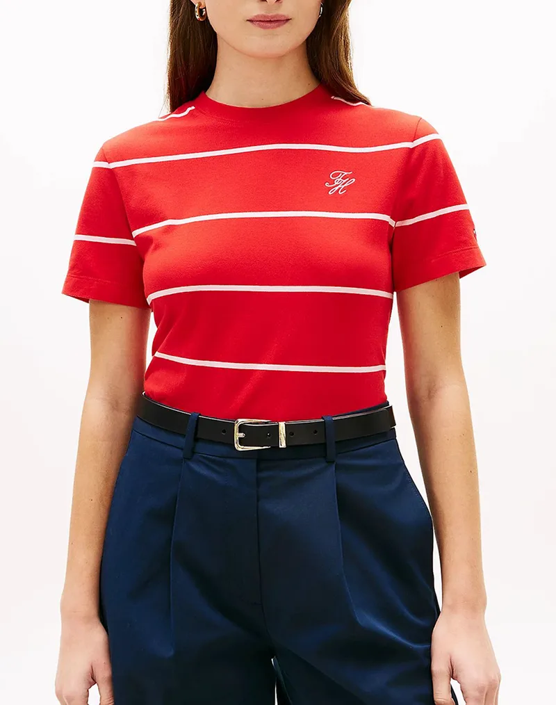 TOMMY HILFIGER TH SCRIPT REG C-NK SS TEE WW0WW48699-0E5 Red