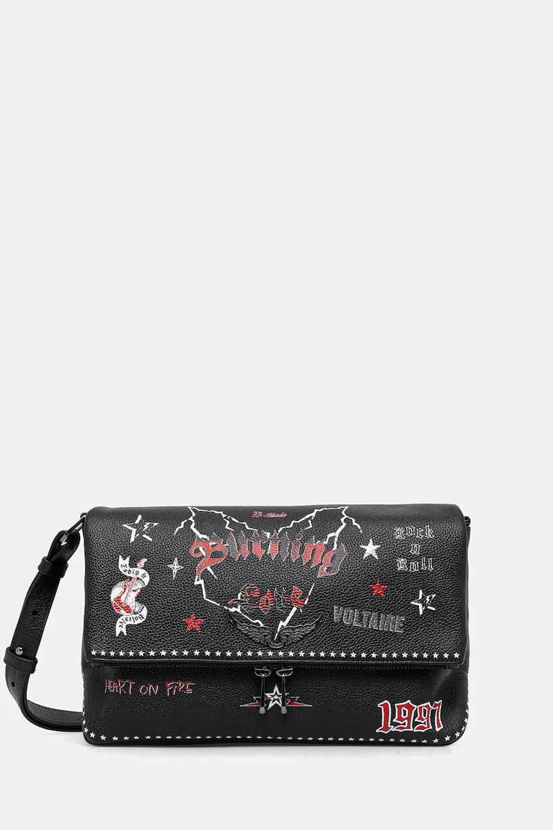 Δερμάτινη τσάντα ZADIG&VOLTAIRE ROCKY II GRAINED LEATHER PUNK