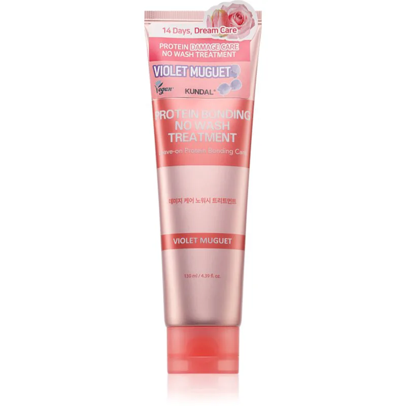 KUNDAL Protein Bonding Care No Wash Treatment φροντίδα χωρίς ξέβγαλμα για κατεστραμμένα μαλλιά με άρωμα Violet Muguet 130 ml