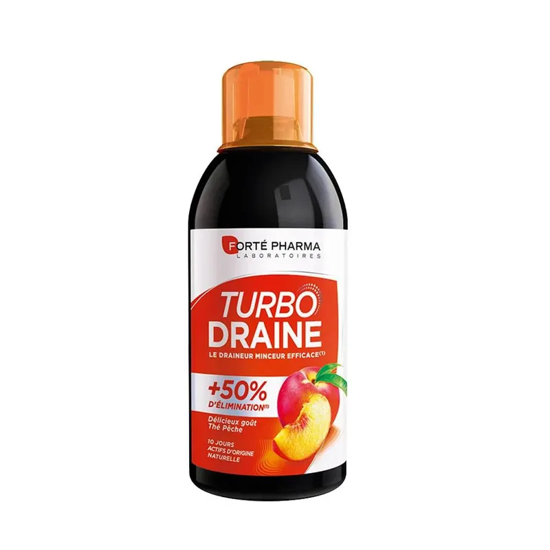 Forte Pharma TurboDraine Draining, Slimming and Elimination Peach Tea Flavor 500ml