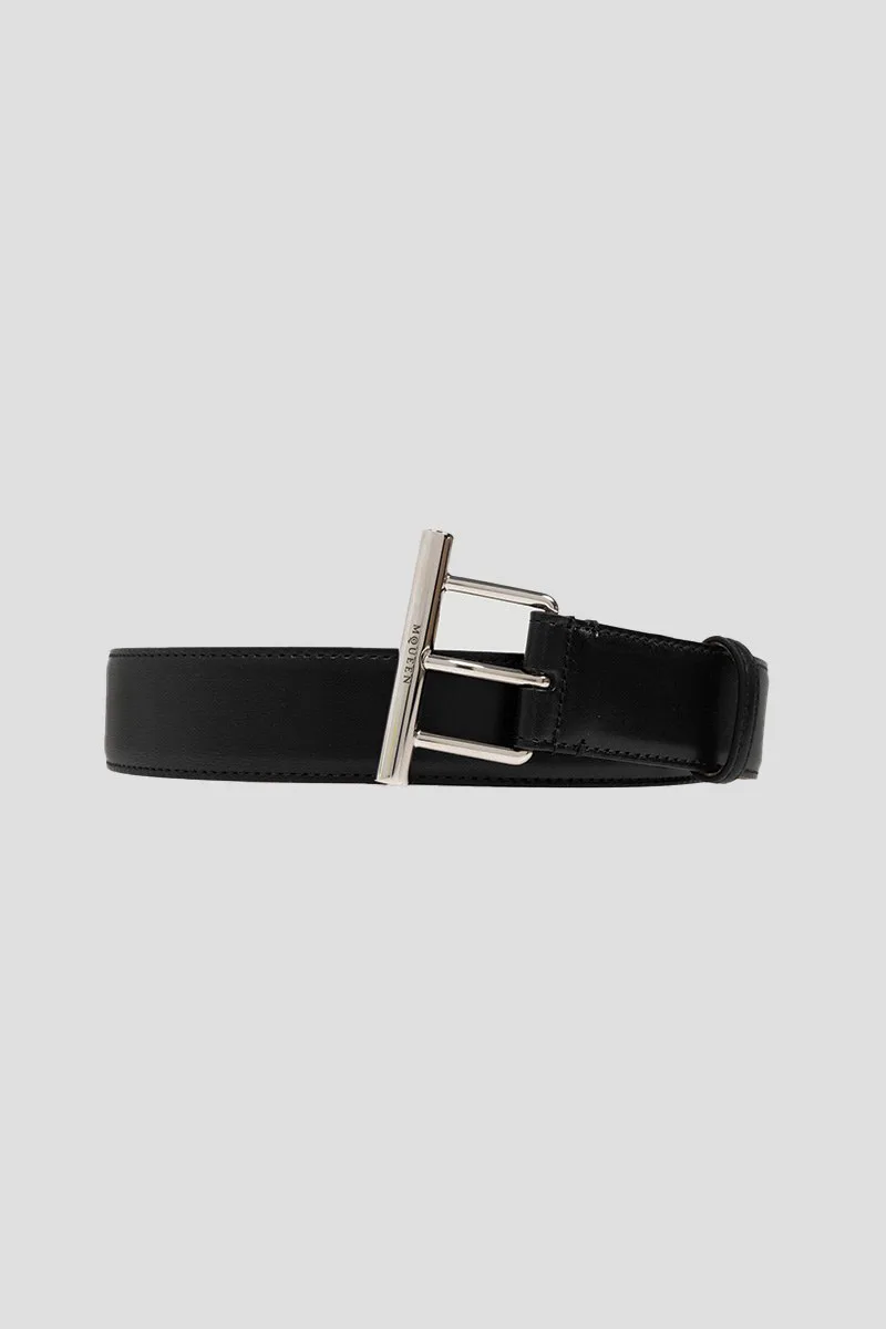 ALEXANDER MCQUEEN Ανδρικό Cross Bar Black Leather