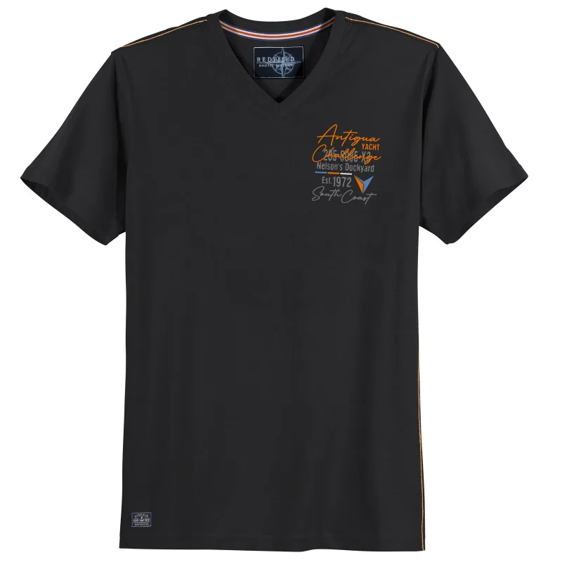 Μακό pennie V neck "Antigua Challenge",της Redfield - Black