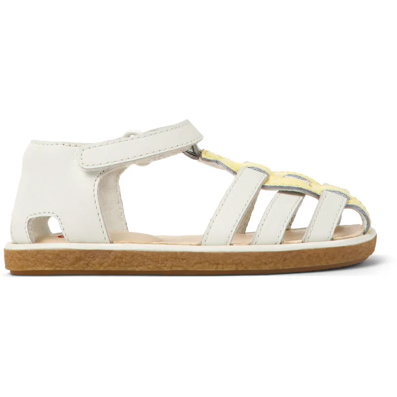 CAMPER Miko - Πέδιλα Για Firstwalkers - Λευκό,Κίτρινο, Μέγεθος 24, Smooth leather