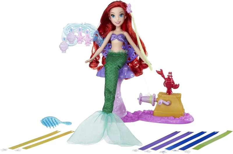 DISNEY PRINCESS DELUXE HAIR PLAY FASHION DOLL ASST ARIEL'S ROYAL RIBBON SALON (B6835)