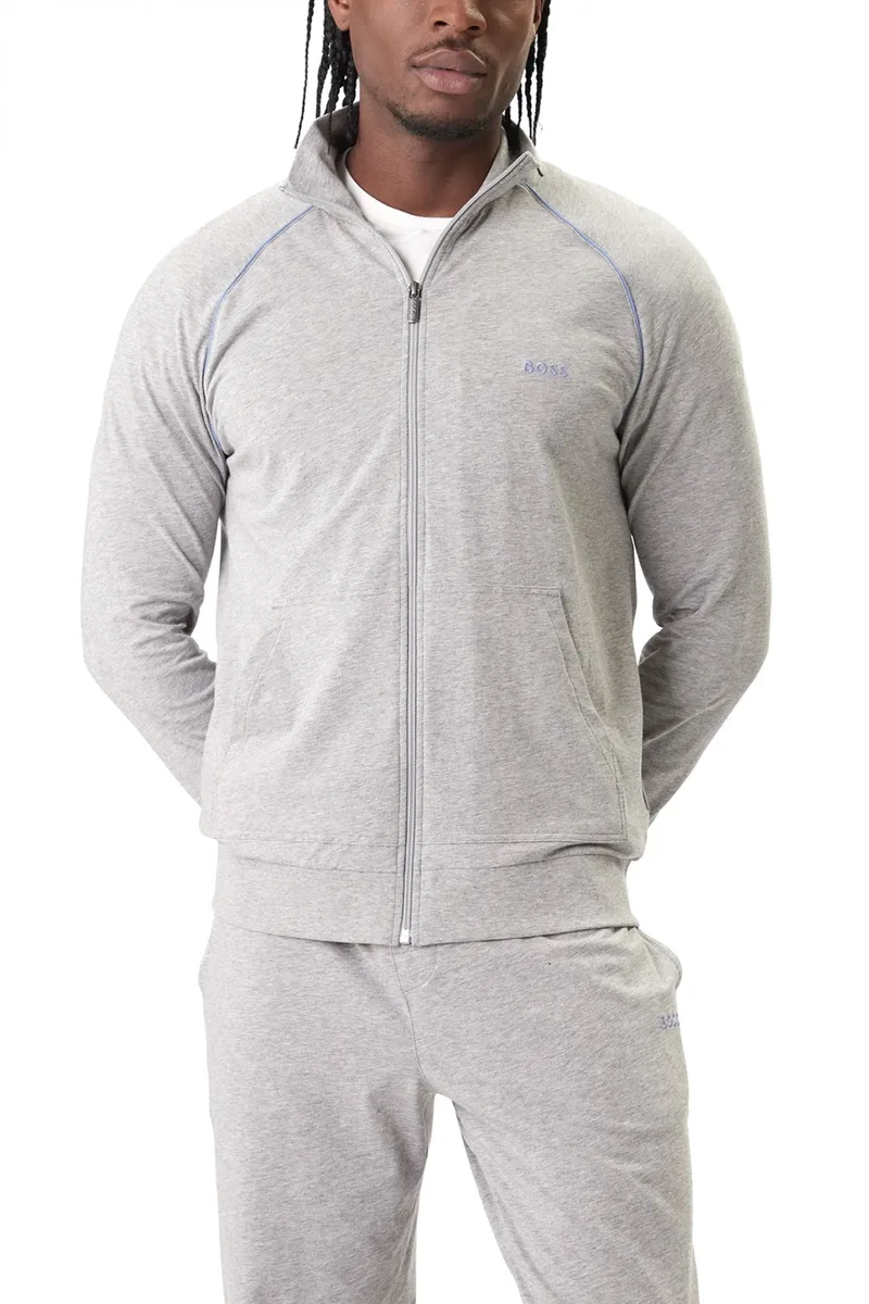 BOSS HOMEWEAR ΦΟΥΤΕΡ FULLZIP MIXMATCH JACKET Z ΓΚΡΙ