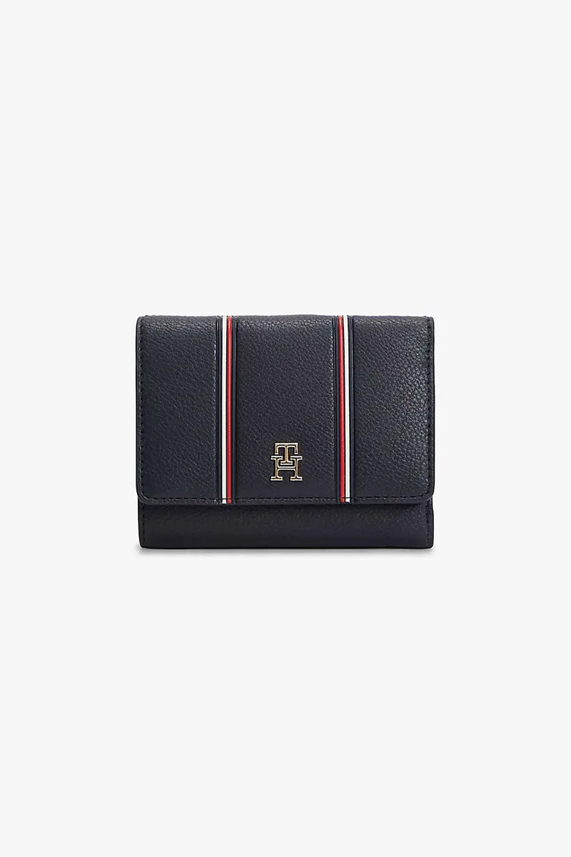 Tommy Hilfiger γυναικείο πορτοφόλι με μεταλλικό μονόγραμμα - AW0AW18655 Σκούρο Μπλε