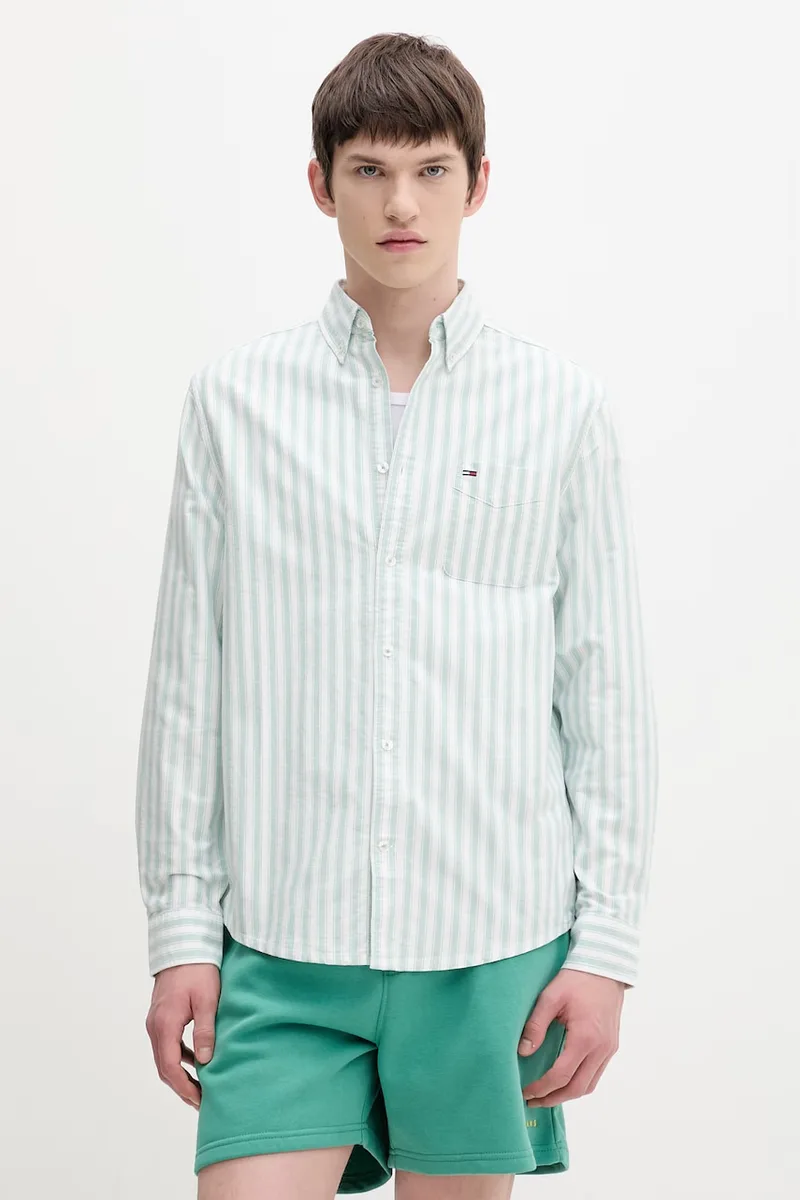 Tommy Jeans Ανδρικό βαμβακερό πουκάμισο Tommy Jeans