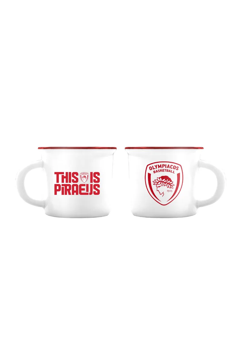 Κούπα espresso: Ολυμπιακός Μπάσκετ 2 / λευκή - This Is Piraeus