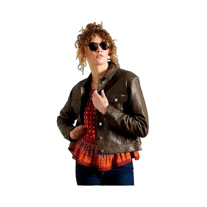 Δερμάτινο Μπουφάν Superdry Veste en cuir Stateside pour Femme