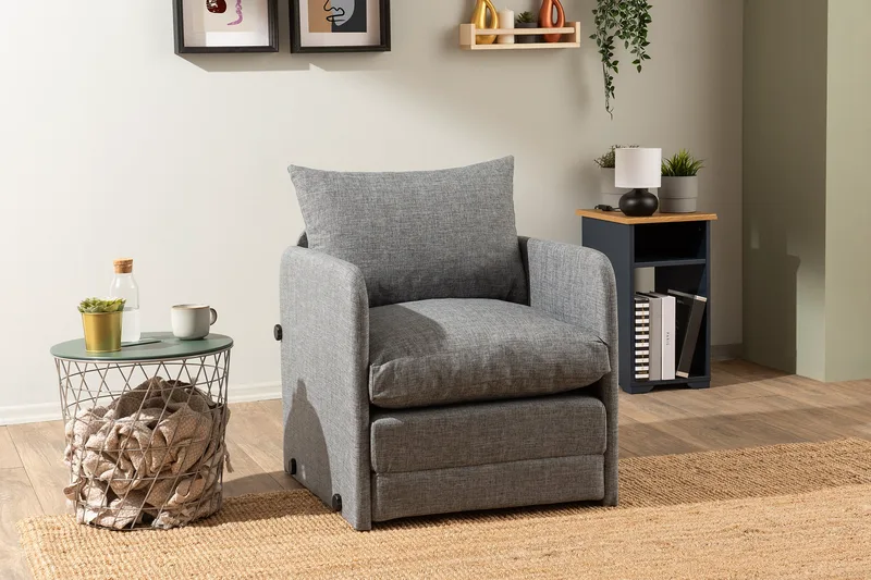 Πολυθρόνα Κρεβάτι Saga Single - Light Grey 859Ftn2881 (60x46x49)
