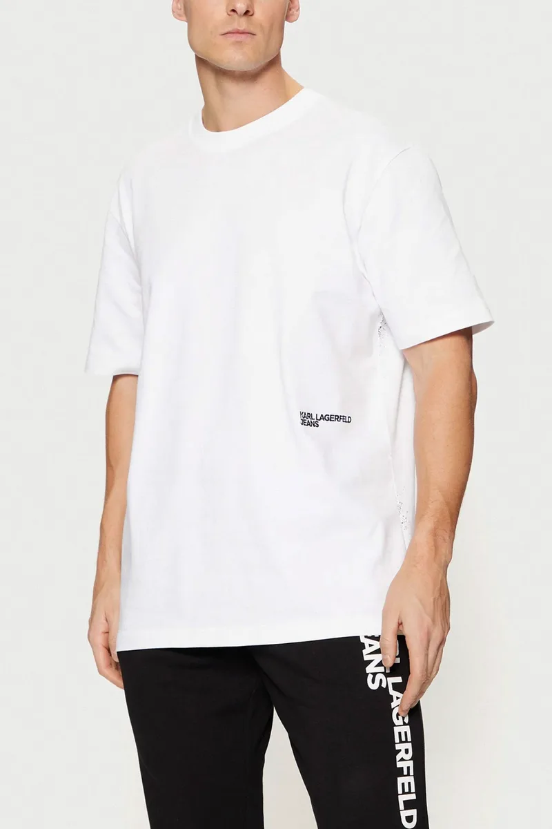 KARL LAGERFELD JEANS T-SHIRT KLJ RELAXED SS KARL TEE ΛΕΥΚΟ