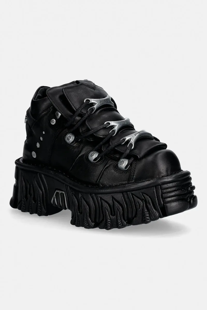 New Rock Δερμάτινα sneakers New Rock ITALI NEGRO, NOMADA NEGRO