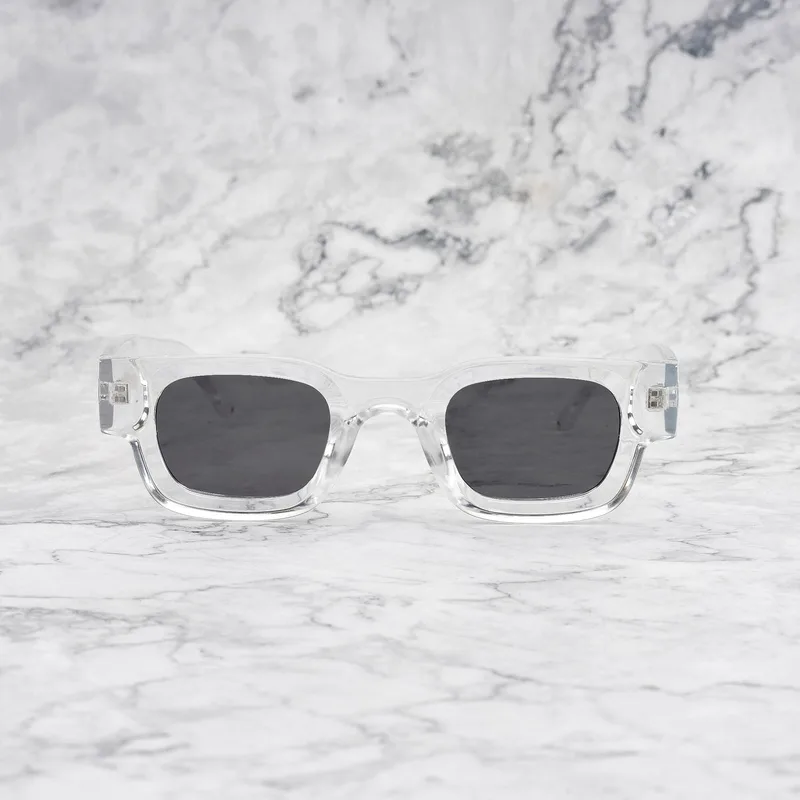 JIMMY Tinted Sunglasses | Clear | Gray Shades | Explicit Poets Sunglasses