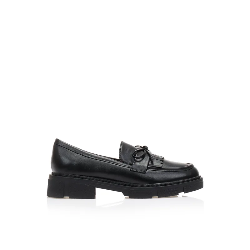 Oxfords μαύρα δερματίνη με φιόγκο ΜΑΥΡΟ