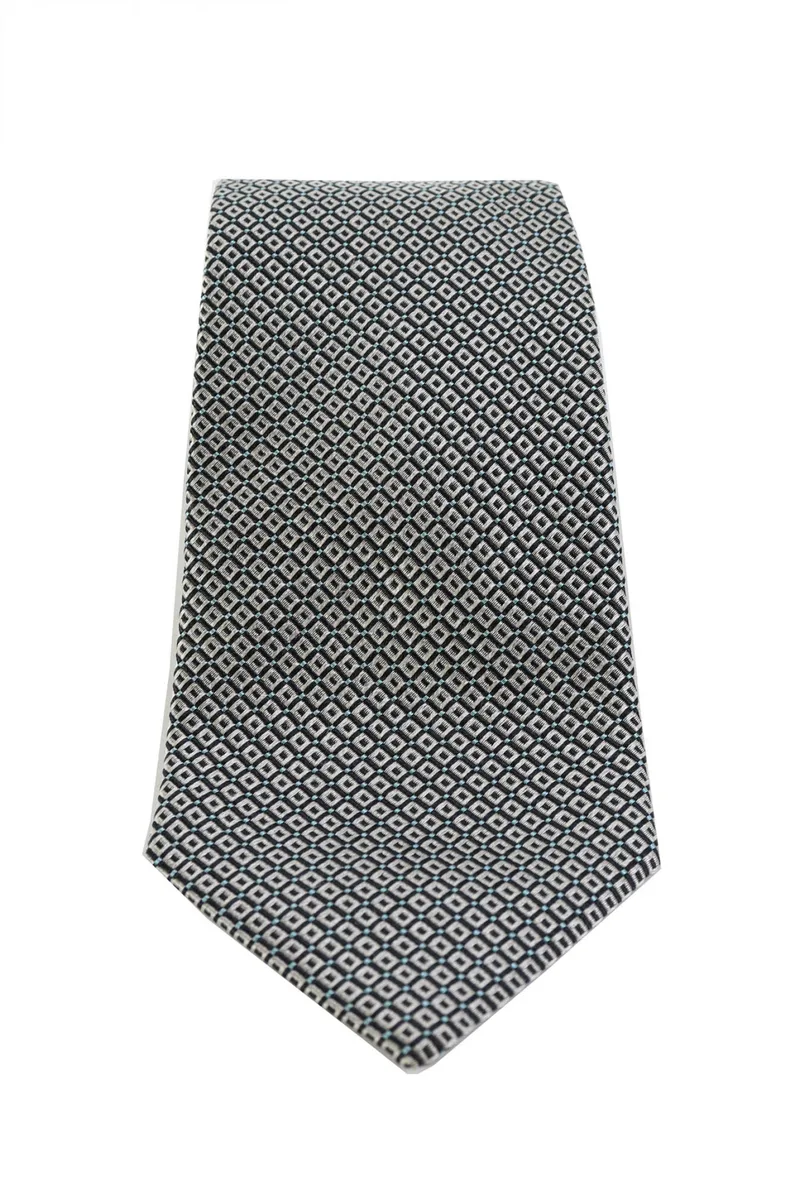 GIORGIO ARMANI ΓΡΑΒΑΤΑ 9CM ΜΙΚΡΟΣΧΕΔΙΟ ΣΙΕΛ-ΑΣΗΜΙ