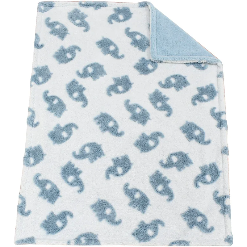Κουβέρτα Fleece Αγκαλιάς 75x100 Dimcol Elephant 08 Sky Blue