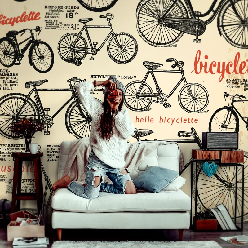 Αυτοκόλλητη Ταπετσαρία τοίχου RETRO BICYCLES
