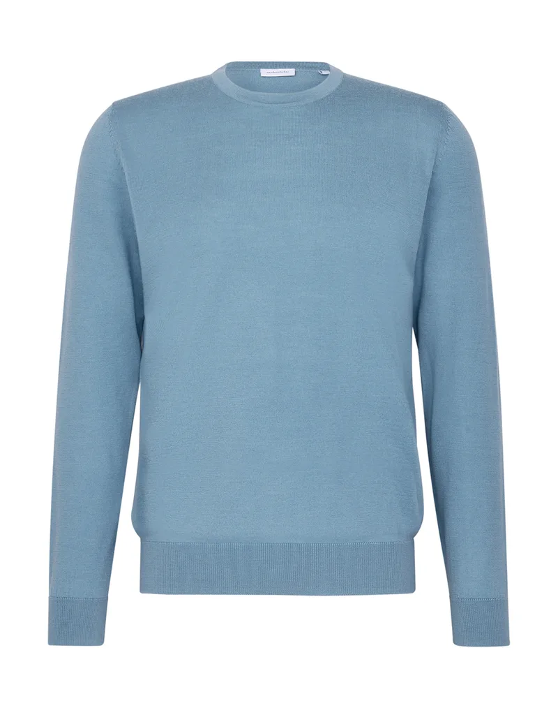SEIDENSTICKER MERINO CREW NECK PULLO 251600-53 Aqua