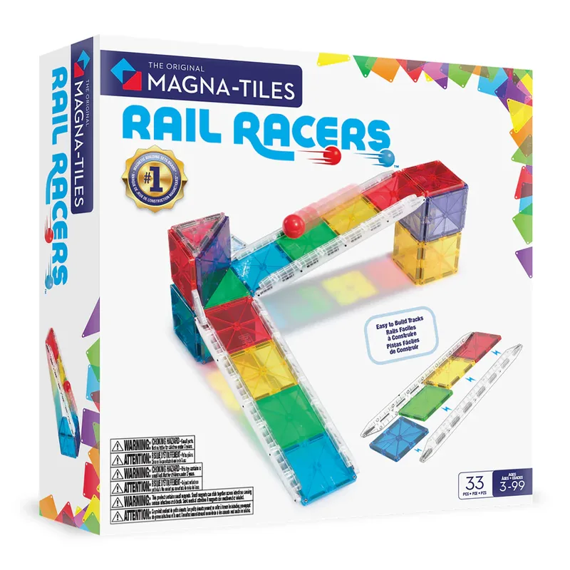 Μαγνητικό Παιχνίδι Κατασκευών Magna-Tiles Rail Racers 33 Set