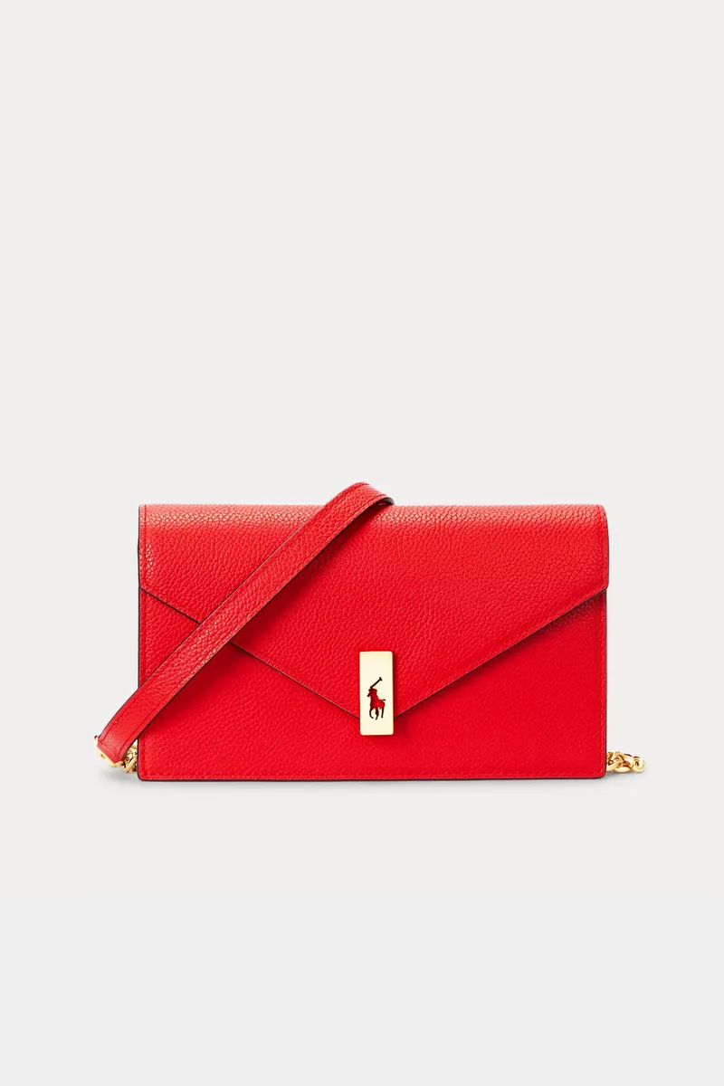 RALPH LAUREN ΤΣΑΝΤΑΚΙ CROSSBODY LOGO ΚΟΚΚΙΝΟ