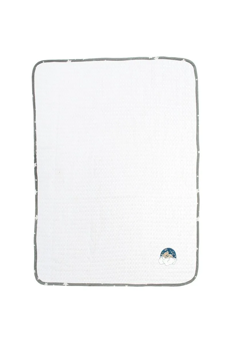 Κουβέρτα Πικέ Κούνιας Dimcol Cloudy Bear 176 100X160 White-Grey
