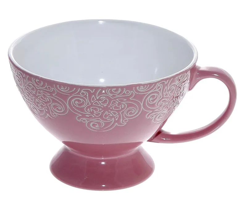 DIS. VIENNA ΜΠΩΛ ΜΕ ΠΟΔΙ ΚΑΙ ΛΑΒΗ ΡΟΖ 320ML 13.3x9.5 6/24