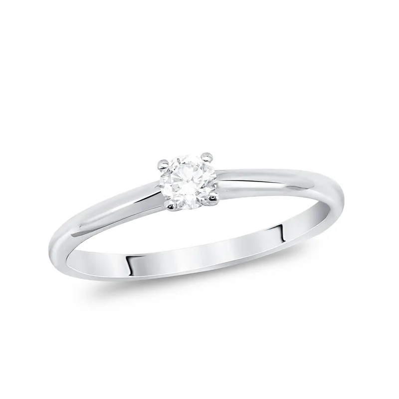 Diamond Group Μονόπετρο Δαχτυλίδι με Διαμάντι Brilliant από Λευκό Χρυσό 18 Καρατίων DDX447