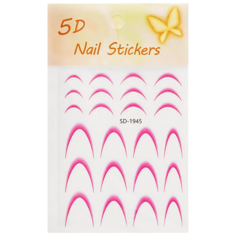 DeniCarte self-adhesive French manicure stickers, various pink colours