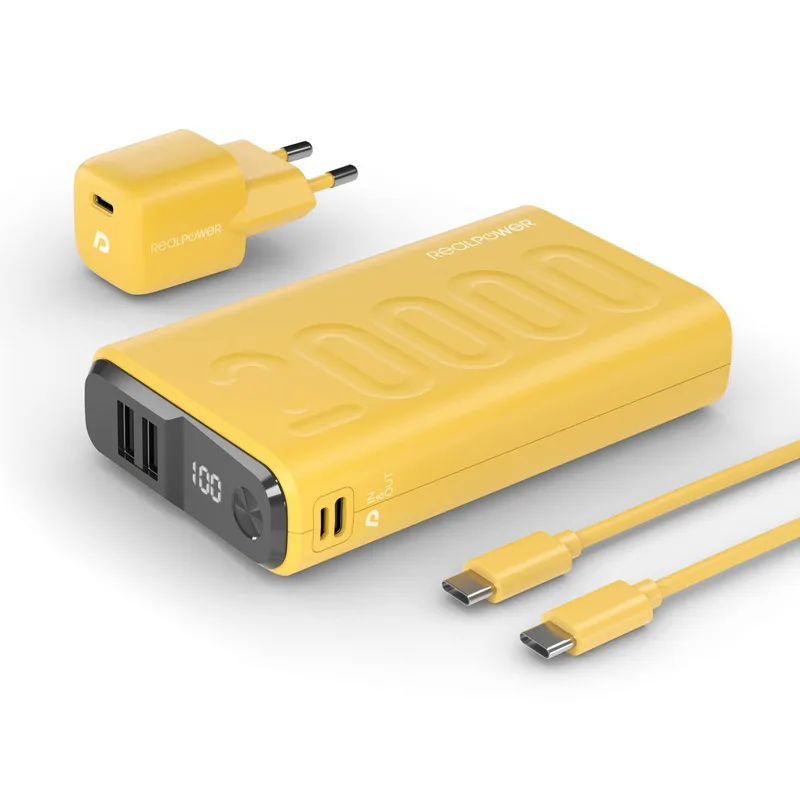 RealPower Powerbank PB-20000 Set gelb 20.000mAh