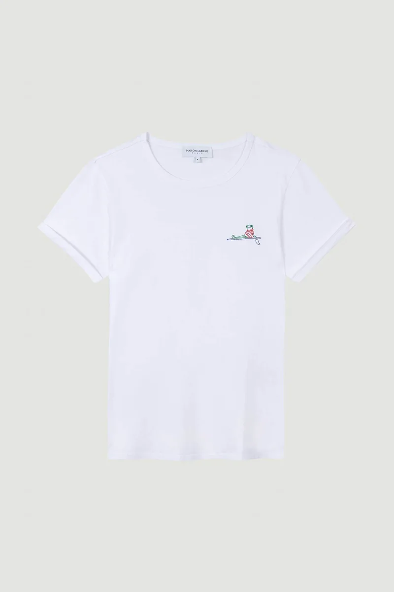Maison Labiche ανδρικό T-shirt Slim Fit "Poitou" - SMPOITOUSURFING Λευκό