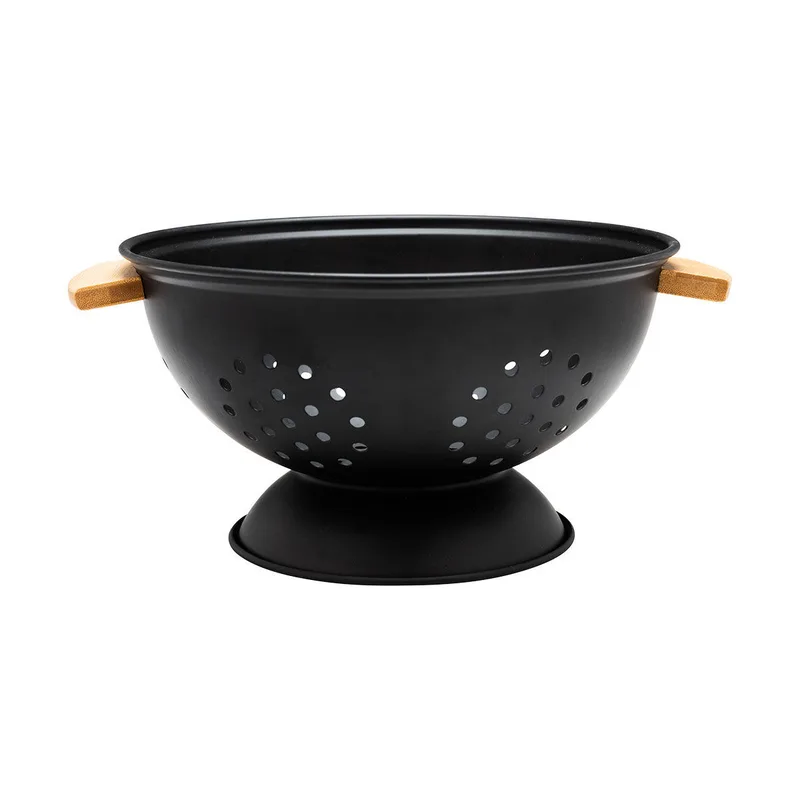 Σουρωτήρι Μακαρονιών Μεταλλικό-Bamboo Μαύρο Essentials Estia 27x13,7εκ. 01-12915 (Υλικό: Μεταλλικό, Χρώμα: Μαύρο) - estia - 01-12915