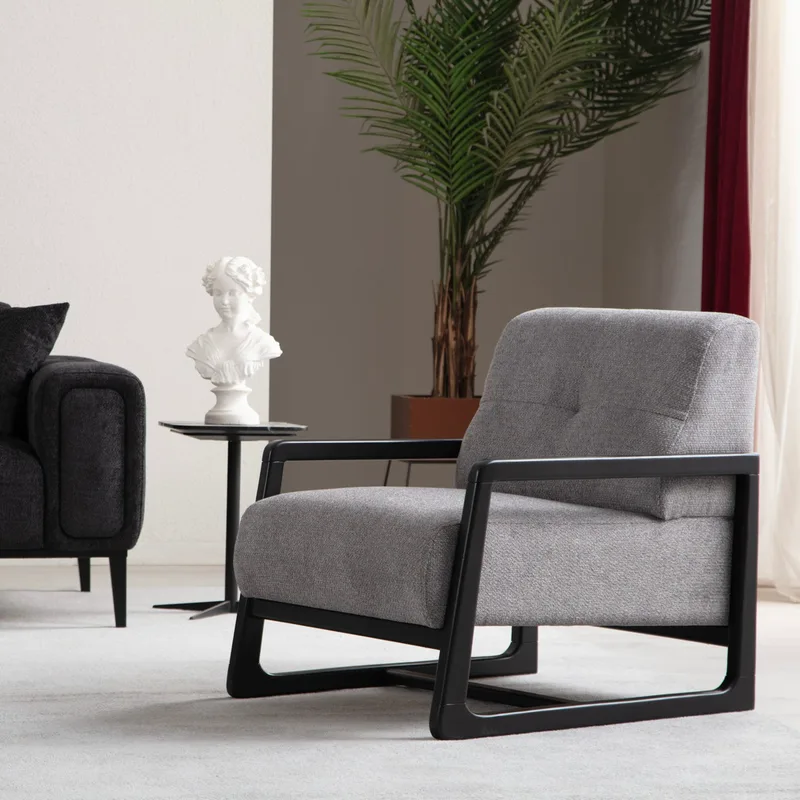 Μπερζέρα Athena Bergere - Light Grey 560Are2370 (80x77x57)