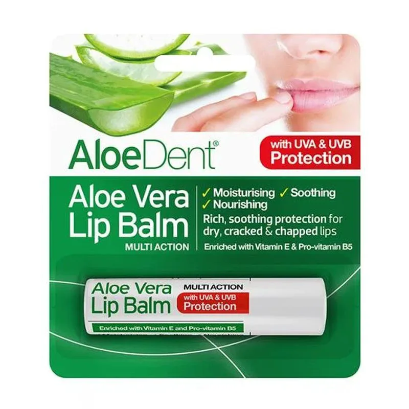 Optima Aloe Vera Lip Balm Μαλακώνει Και Ενυδατώνει Τα Χείλη 4gr