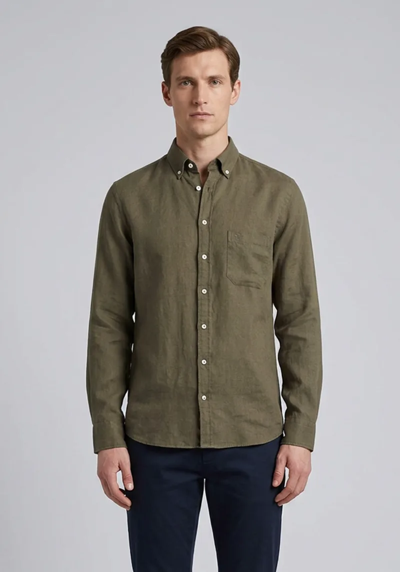 Fynch Hatton Πουκάμισο Linen - 1613 6000 719 Dark khaki
