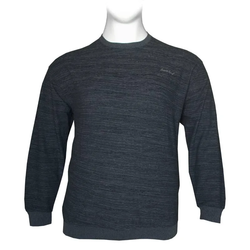 Βαμβακερή jacquard demi-saison μπλούζα της Leo Collection - Dark Blue