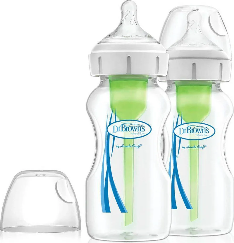 ΜΠΙΜΠΕΡΟ ΓΥΑΛΙΝΟ DR.BROWN'S NATURAL FLOW OPTIONS ΜΕ ΦΑΡΔΥ ΛΑΙΜΟ 270ML 2ΤΜΧ. (92700)