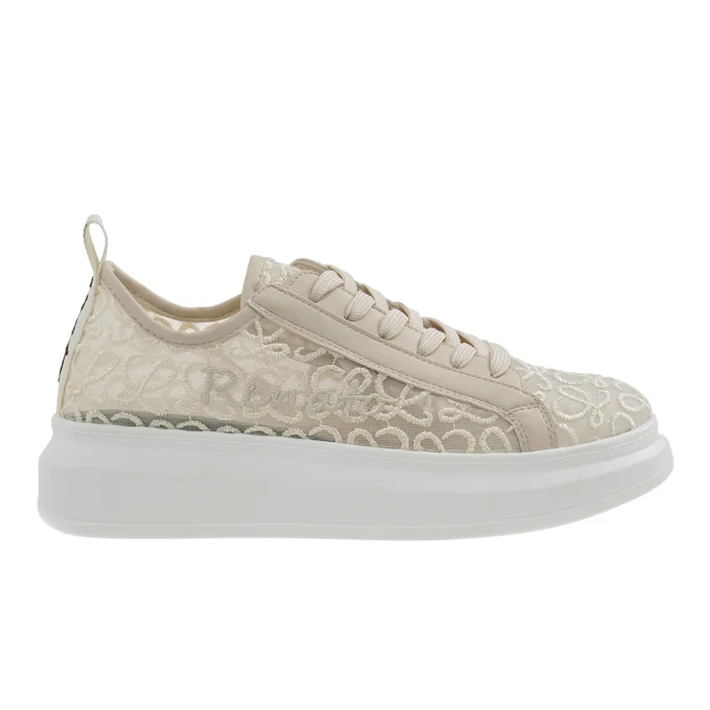 Γυναικεία Sneakers Renato Garini 66-61RG18 Μπεζ Δαντέλα