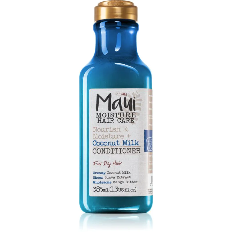Maui Moisture Nourish & Moisture + Coconut Milk ενυδατικό μαλακτικό για ξηρά μαλλιά 385 ml