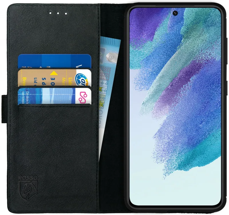 Κόκκινο Deluxe Δερμάτινη Θήκη Πορτοφόλι Samsung Galaxy S21 FE 5G - Black (8719246312823)