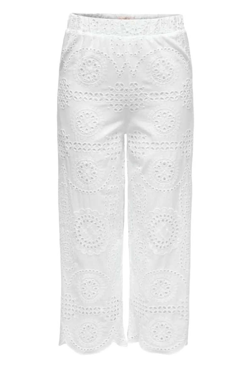Παντελόνι Υφασμάτινο Only Onllila Zindy Life Wvn 15319154-Bright White Γυναικείο