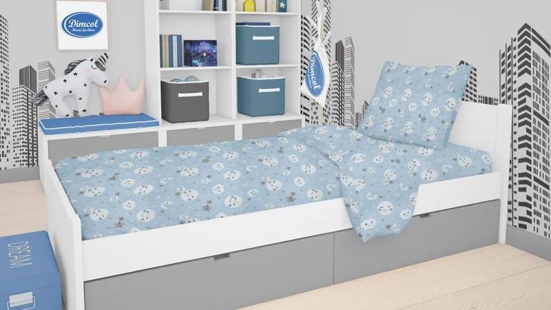 ΣΕΝΤΟΝΙΑ ΕΜΠΡΙΜΕ ΣΕΤ 2 τεμ kids Smile 81 160Χ240 Blue Cotton 100%