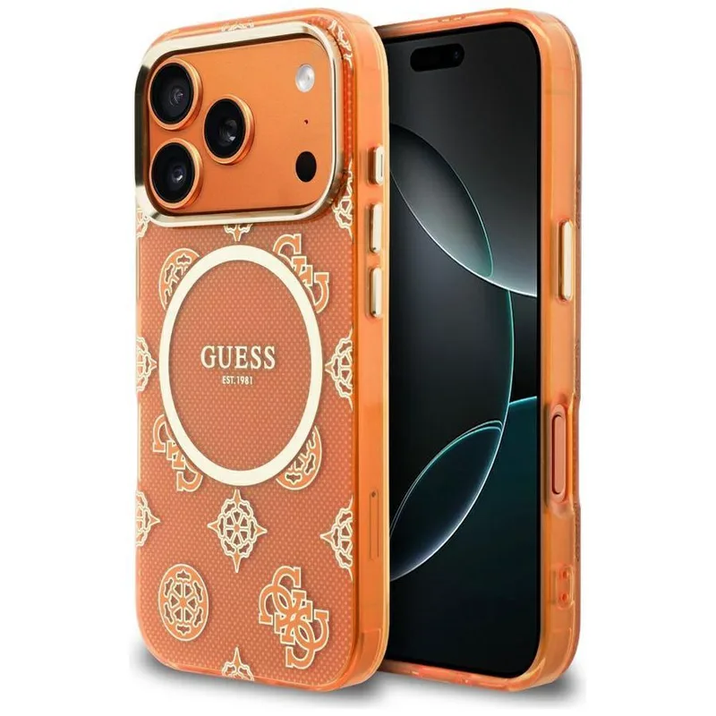 Θήκη Guess IML Peony Dot Magsafe Πορτοκαλί iPhone 17 Pro