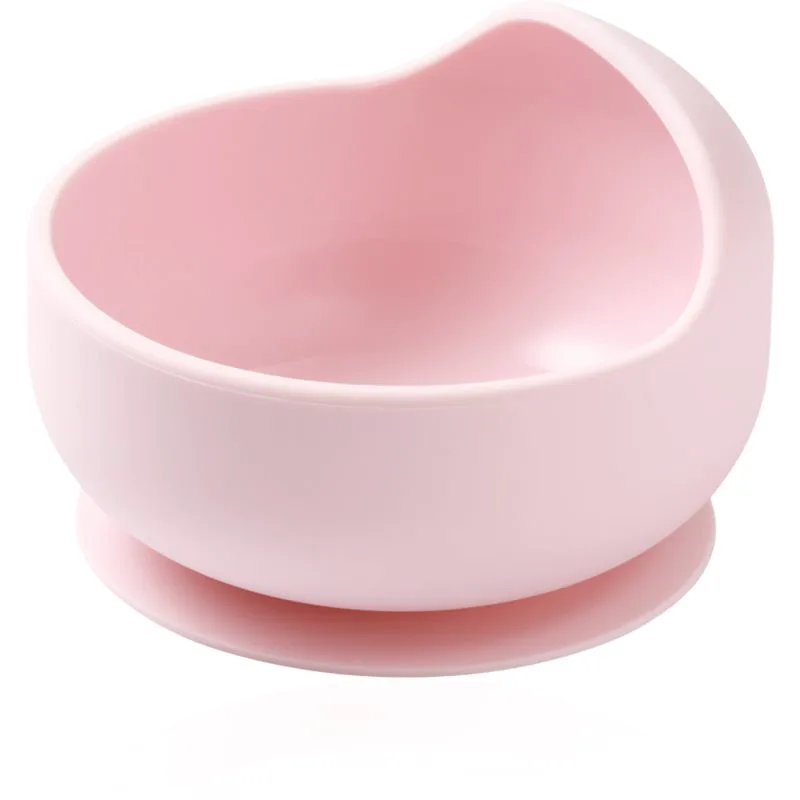 BabyOno Siilicone Plate 6m+ μπολ σιλικόνης με βεντούζα 6 m+ Ροζ 1 τμχ