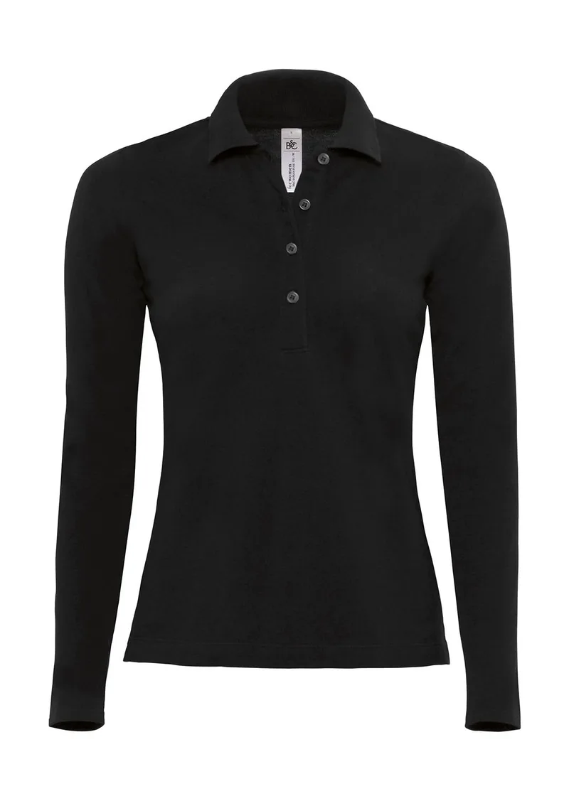 Ladies Polo La B & C Safran Pure Lsl Wome Black B & C B & C Safran Pure Safran Pure