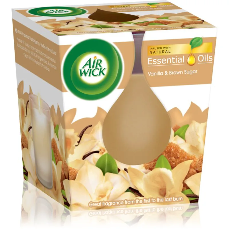 Air Wick Essential Oil Vanilla & Brown Sugar αρωματικό κερί 105 γρ