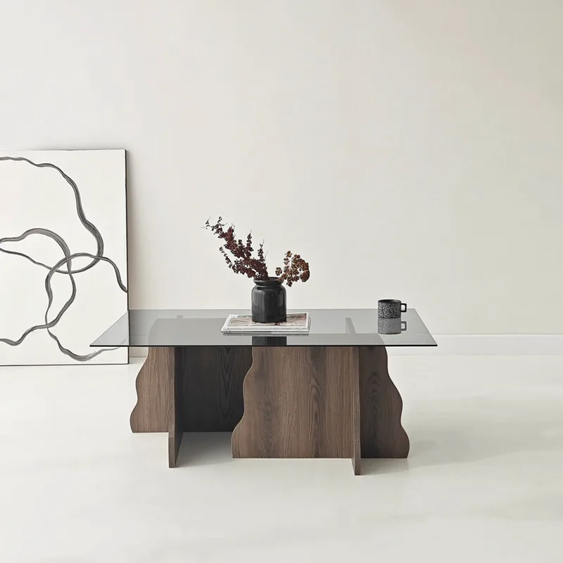 Τραπεζάκι Σαλονιού Canyon - Walnut, Fume 552Nos2288 (105x40x65 cm)