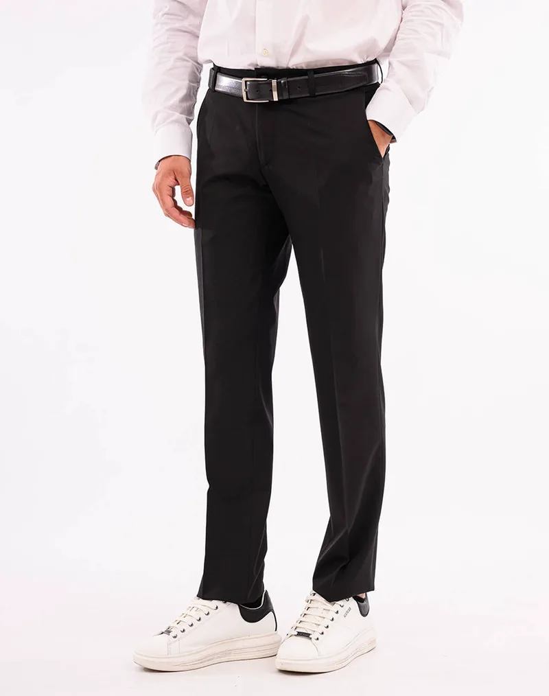 LEXTON ΠΑΝΤΕΛΟΝΙ 09.35.WOOL MIX REG PANTS-BLACK Black