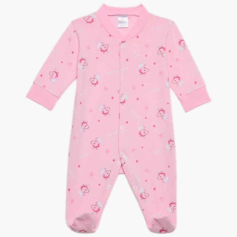 Φορμάκι Μακρύ Μανίκι Pretty Baby Allover Unicorn Ροζ
